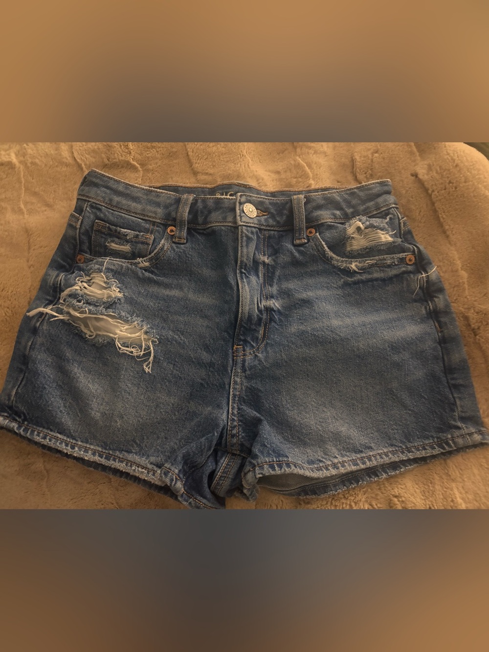 American Eagle Outfitters Distressed Blue Denim Shorts